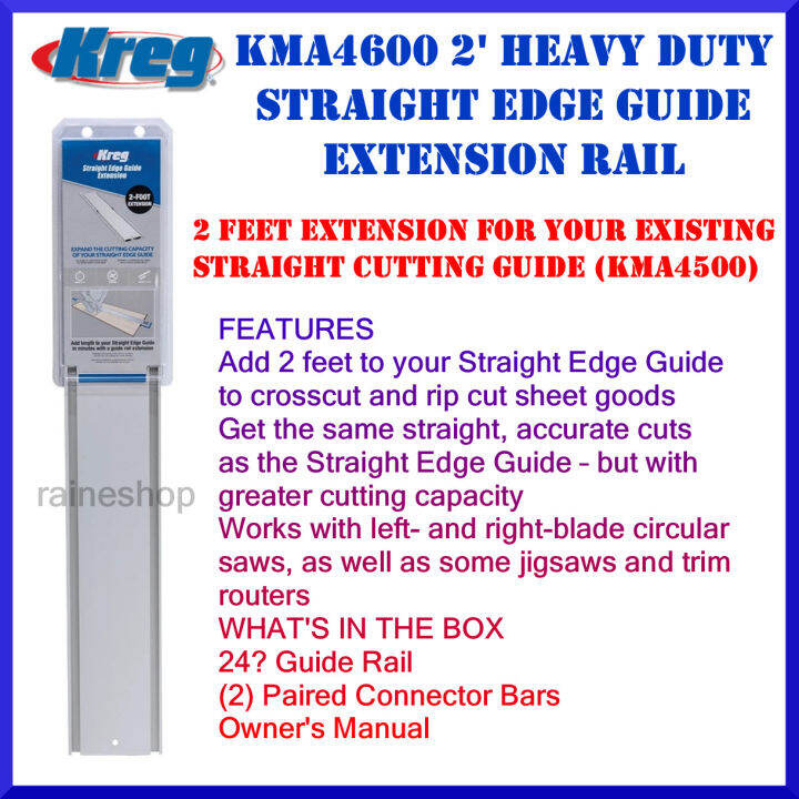 Kreg KMA4600 2' Heavy Duty Straight Edge Guide Extension Rail Lazada PH