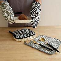 1Pc Geometry Pattern Cotton Heat Resistant Mat Home Kitchen Baking Microwave Glove Insulation Holder Pad