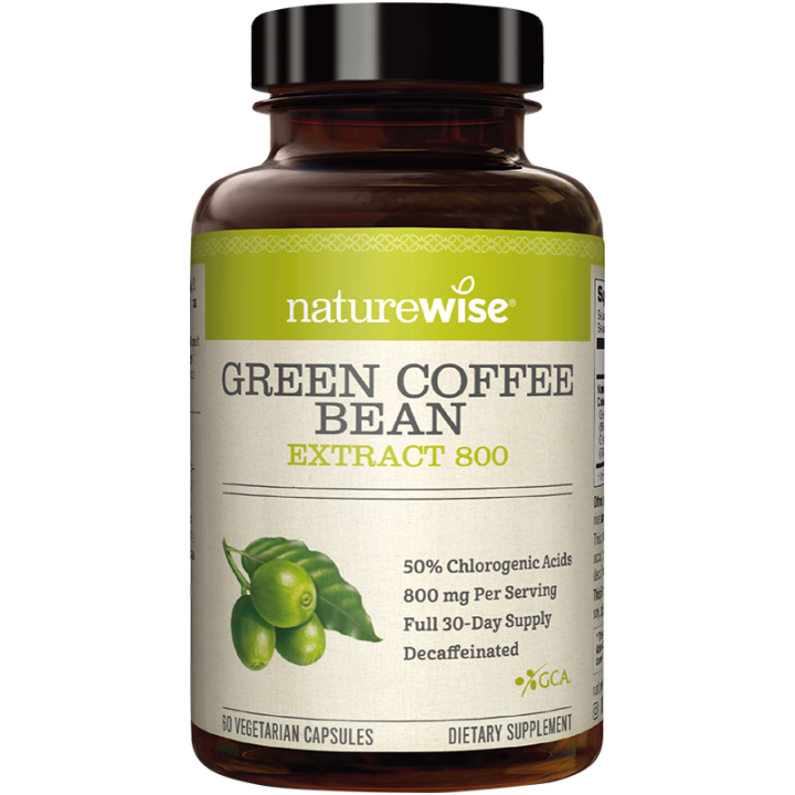 Naturewise green coffee bean extract Chlorogenic acid 800mg sugar and