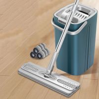 【FCL】◆◎ Flat Floor Mop and Set Microfiber Squeeze Scalable Mops No Watermark Spin Cleaner