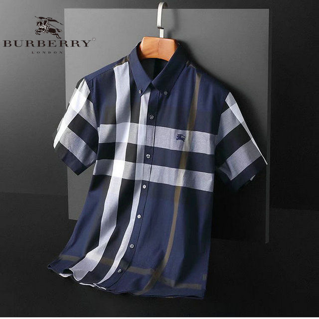 Hàng Có Sẵn】áo Sơ Mi Nam Tay Ngắn Burberry Chính Hãng Áo Mùa Hè Dáng Rộng  Tay Ngắn Kẻ Ca Rô Mềm Có Ve Áo Trang Phục Đường Phố 