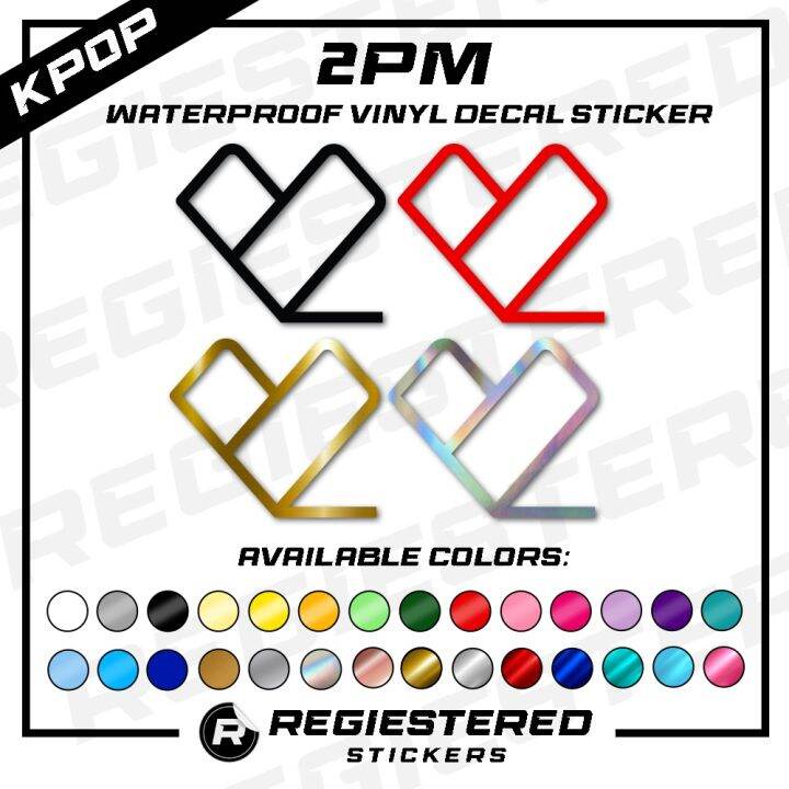 KPOP 2PM Logo 1 Vinyl Decal Sticker Waterproof Junho Taecyeon Nichkhun