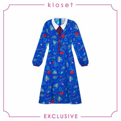 [EXCLUSIVE]  Kloset Re-Collection (VC20-D010) เดรสแฟชั่น เดรสคอปก เดรสผ้าพิมพ์ลาย เสื้อผ้าผู้หญิง