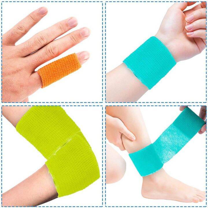 18-pcs-self-adhesive-sports-bandages-2-inch-5cm-each-roll-first-aid-band-elastic-tape-for-wrists-ankles-sports-injuries