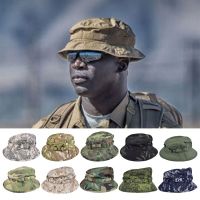 คาวบอยหมวกตกปลา BCOO6กลวิธีปีกกว้างหมวก Camo Bucket หมวกผู้ชายแสงแดด