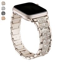 Diamond Women Stainless Steel Band For Apple Watch Ultra 49mm 41mm 45mm Strap 40 44mm 38 42mm Bracelet for iwatch 8 7 se 6 5 4 3 Straps