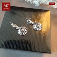 MT ต่างหูเงินแท้ ทรงกลม  สไตล์บาหลี แบบก้านเสียบ ติดหู Solid 925 Sterling Silver Earrings (se350) MT Jewelry มณีธารา