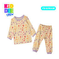 KiddeeCrew ชุดนอนเด็กผู้หญิงสีเหลืองลายผลไม้ Girls yellow fruit pajamas เหมาะสำหรับอายุ 1-8 ปี