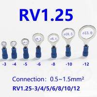 วงจรและชิ้นส่วน50ชิ้นลวดแทรก0.5-1.5Mm ² ขั้ว RV1.25-4 3 5 6 AWG22-16ฉนวนปลายสายไฟสายเคเบิลท่อขั้วต่อตาไก่