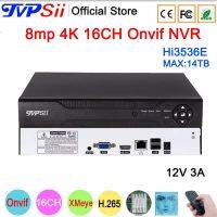 12V 3A Auido H.265 + 8MP 4K 16CH ตรวจจับใบหน้า16ช่องระบบรักษาความปลอดภัยบันทึกวิดีโอวงจรปิดกล้องวงจรปิด DVR NVR Onvif