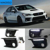 สำหรับ Subaru WRX STI 18-20จำกัด Switchback สีขาว LED DRL กลางวันวิ่งไฟสีเหลืองอำพันแบบไดนามิก Led เลี้ยว Bezels ไฟตัดหมอก