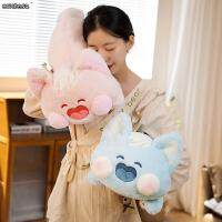 CONTESA หมอนหมอนนุ่มลายเส้นหมอนอิงโซฟาสำหรับตุ๊กตา Stitch ของขวัญน่ารักสำหรับเด็กที่อุ่นมือตุ๊กตาของเล่นสอดไส้รูปสัตว์ด้านหลังตุ๊กตาหนานุ่มรูปแมว Dudu