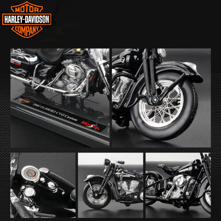 harley-1994-fl-panhead-รถจักรยานยนต์รุ่น1-18-scale-ยานพาหนะโลหะผสม-diecast-ของเล่นโลหะ-cool-ของเล่นรถมอเตอร์เค้กตกแต่ง-ornament