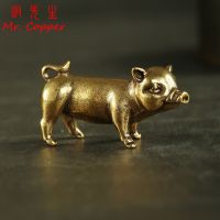 【CC】▦✙  Pig Miniatures Figurines Desk Ornament Metal Pets Decoration Crafts Accessories