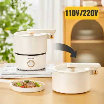 1.2L Folded Electric Cooking Pot Mini Portable Multicooker Travel Rice  Cooker Split Type Hot Pot Electric Skillt Fried Pan 500W