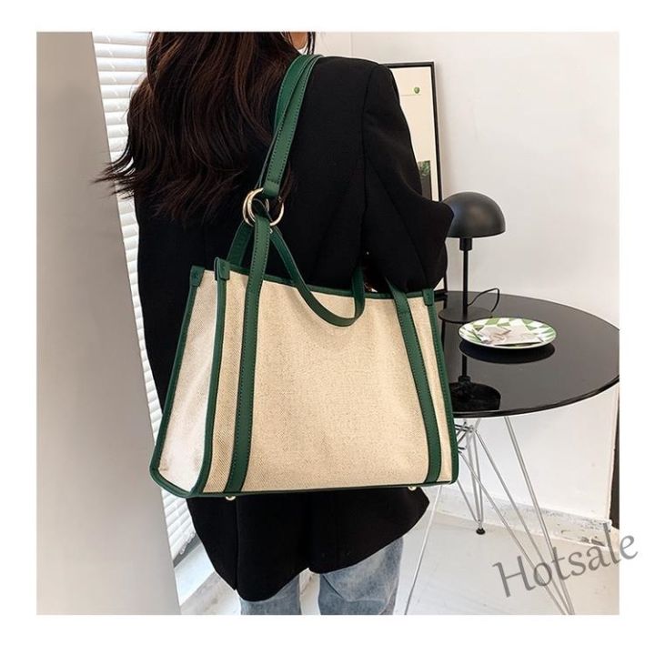 hot-sale-c16-large-capacity-shoulder-bag-new-canvas-contrast-color-tote-bag