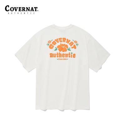 [100% Cotton] Covernat เสื้อยืดแขนสั้น คอกลม พิมพ์ลายตัวอักษร เรียบง่าย สําหรับผู้ชาย และผู้หญิง