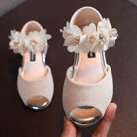 Girls Rhinestone Flower Shoes Low Heel Flower Wedding Party Dress Pump Shoes Princess Shoes For Kids Toddler2023