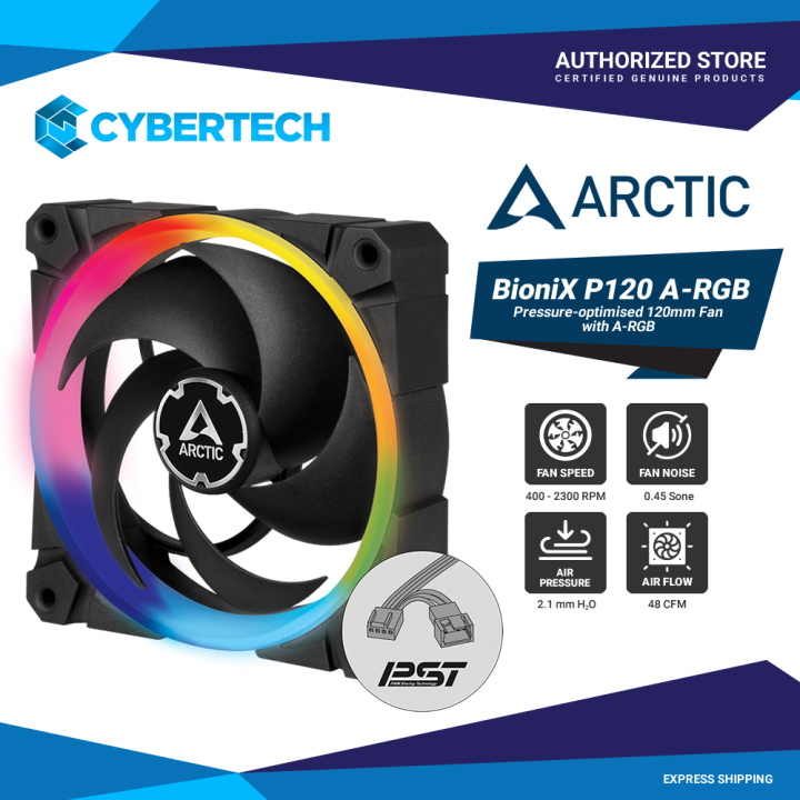 Arctic BioniX P120 A-RGB Pressure-optimised 120 mm Fan with A-RGB ...