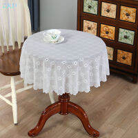 WaterWheel White Color Round Lace Table Cloth Stylish Tabletop Decorative Covering For Study Room Home