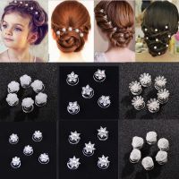 【Transparent thinking】อุปกรณ์เสริม12ชิ้น Capelli Da Sposa Cristallo Lucido Fiore Strass Fibbia Forcine Gioielli Copricapo