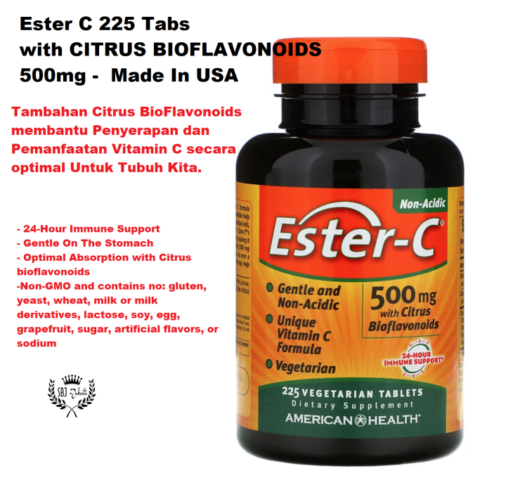 ESTER-C® 500 MG CITRUS BIOFLAVONOID isi 225 TABLET NON-ACIDIC VITAMIN C ...