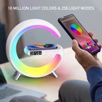 Multifunctional Wireless Charger Alarm Clock Speaker APP RGB Light Fast Charging Station for iPhone 11 12 13 14 Samsung