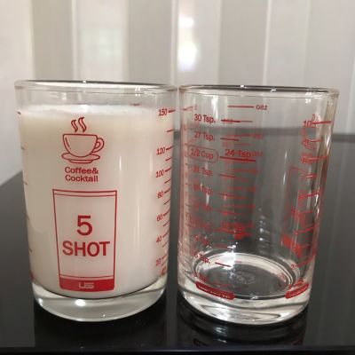 แก้วตวง 5shot สเกลสีแดงคมชัด  มาตรฐาน (ราคาใบละ) สินค้าพร้อมส่งทันที 2-4 วันได้รับของ