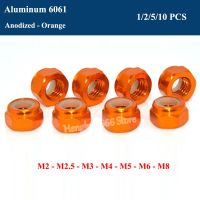 M2 M2.5 M3 M4 M5 M6 M8 Aluminum Alloy Nylon Insert Lock Nuts Self-locking nut Anodized - Orange DIN985 Hex Nylon Lock Nut