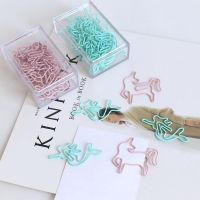 【jw】♗☊☇  20pcs/box Factory Supply   Unicorn Paper Book Note Decoration Binder Clip Stationery