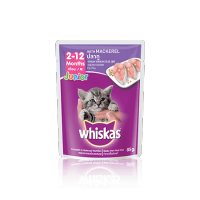 วิสกัส® แบบซอง ลูกแมว ปลาทู  WHISKAS® 12ซอง 80 กรัม