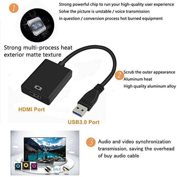 อะแดปเตอร์แปลง-usb-to-h-dmi-usb-3-02-0-เป็น-h-dmi-1081p-full-h-d-ตัวผู้ตัวเมีย