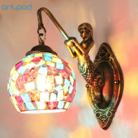 Artpad Mediterranean Style Decoration Turkish Mosaic Lamps Handmade Stained Glass Sconces Antique Wall Lights For Home Lighting