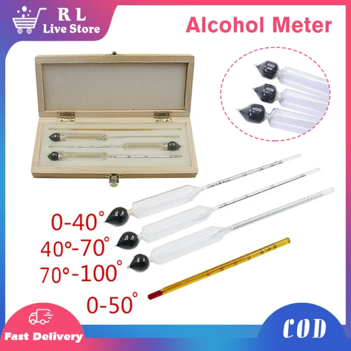 Alcohol Hydrometers Tester Set 0100 Alcohol Meter Wine Concentration