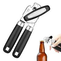 Can Opener Multifunctional Handheld Tin Opener Stainless Steel Bottle Opener Can Accessory Kitchen Utensil Sharp Cutting Wheel