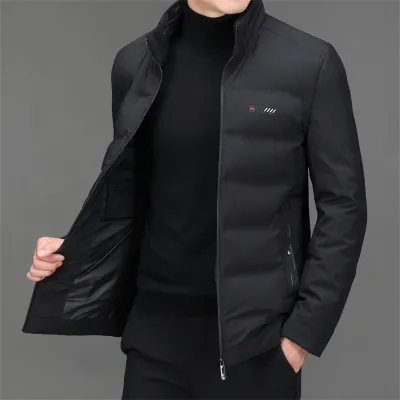 [COD] Down cotton-padded jacket mens short section middle-aged men winter new stand-up collar thick coat