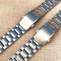 【Hot seller】 strap mens stainless steel solid double button butterfly buckle watch 20mm wide