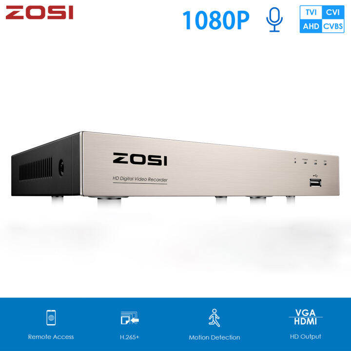 ZOSI 8 Channel TVI 4IN1 DVR H.265+ 1080p Security CCTV DVR 8CH Mini