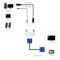 ☢ HDMI Female To VGA Female Converter With Audio Adapter Supports 1080P Signal Output