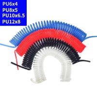 PU6x4 PU8x5 PU10x6.5 PU12x8 Air Compressor Hose Pipe quick Detachable Connectors Pneumatic Hoses Parts 6M 9M 12M 15M Spring Tube