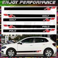 สติกเกอร์ไวนิล ลายทาง สําหรับติดตกแต่งประตูรถยนต์ Volkswagen-POLO VW-GOLF GTI-R LINE-R-TSI 2 ชิ้น