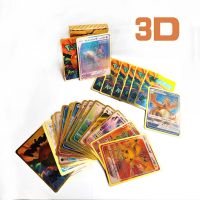 27Pcs Pikachu Cards English Spain 3D Shining Rainbow Cards Gold Silver Black Vmax Gx Pokemon Charizard Trading Game Battle Card