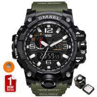 SMAEL นาฬิกาข้อมือผู้ชาย กันน้ำได้จริง รุ่นฮิต รับประกัน 1 ปี Sport Digital LED รุ่น SM1545 พร้อมกล่องเหล็ก SMAEL