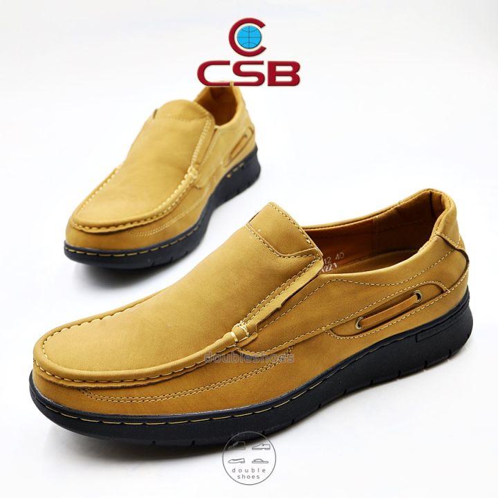 csb-รองเท้าหนังลำลองผู้ชาย-พื้นเรียบ-รุ่น-cm012-สีดำ-น้ำตาล-แทน-ไซต์-40-45