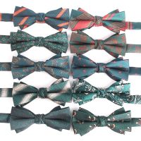 Men Bowtie Casual Green Color Bow tie For Men Women Adult Floral Bow Ties Cravats Male Bow knot For Party Plaid Wedding Bowties Nails Screws Fasteners