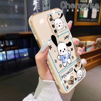 เคส Chenyyka สำหรับ Oneplus 8 8 Pro 8T ดีไซน์ใหม่ลายการ์ตูนน่ารัก Pochacco เคสโทรศัพท์ชุบหรูหราแฟชั่นลายขอบด้านข้างเลนส์กล้องถ่ายรูปคลุมทั้งหมดเคสนิ่มป้องกันกล่องกันกระแทก