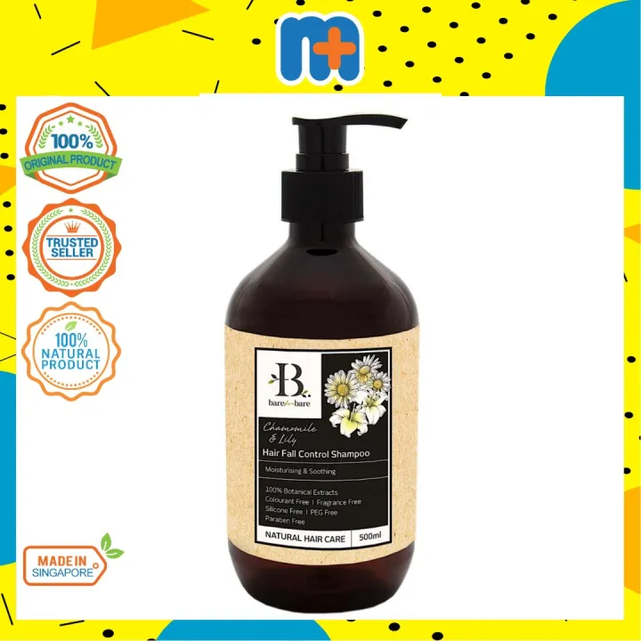 MPLUS] BARE TO BARE Natural Hair Care- Hair Fall Control Shampoo (Chamomile  & Lily) 500ml | Lazada