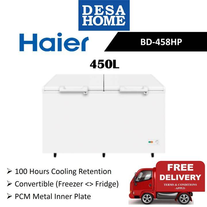 [FREE DELIVERY WITHIN KL] HAIER BD458HP 450 LITRE CHEST FREEZER