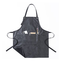 Apron Nordic men and women Korean fashion PU leather waterproof and oil-proof working home kitchen work clothes gown