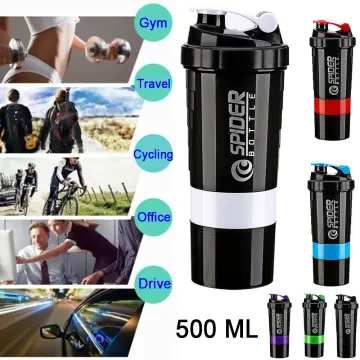 550ml Sport Shaker Bottle with Wire Whisk Balls Protein Powder Mixing Bottle  Fitness Gym Shaker Portable